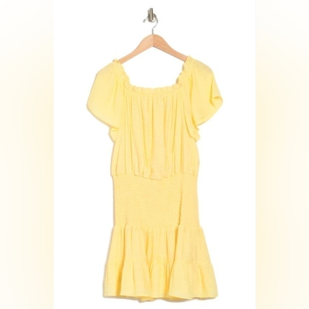 BCBGeneration Off The Shoulder Dress in Pale Banana - Picture 6 of 10